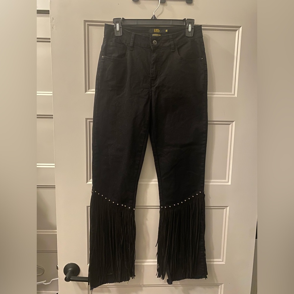 L&B Black Western Fringe Jeans~ Size 6